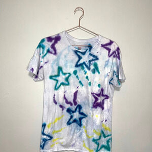 Hanes Custom Tie Dye Star Design Tee MED